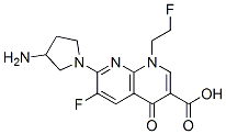 7-(3-aminopyrrolidin-1-yl)-6-fluoro-1-(2-fluoroethyl)-4-oxo-1,8-naphth yridine-3-carboxylic acid 结构式