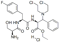 ethyl 3-[bis(2-chloroethyl)amino]-N-(4-fluoro-N-L-seryl-3-phenyl-L-alanyl)-3-phenyl-L-alaninate monohydrochloride 结构式