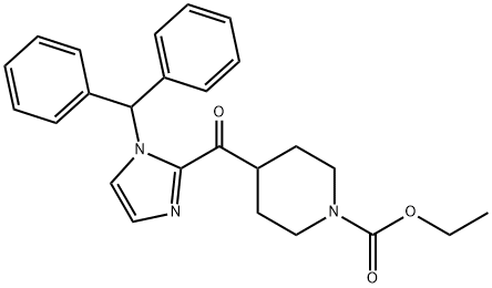 4-[[1-(DIPHENYLMETHYL)-1H-IMIDAZOL-2-YL]CARBONYL]-1-PIPERIDINECARBOXYLIC ACID, ETHYL ESTER 结构式