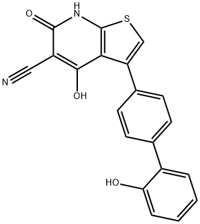4-羟基-3-(2'-羟基-1,1'-联苯-4-基)-6-氧代-6,7-二氢噻吩并[2,3-B]吡啶-5-甲腈 结构式