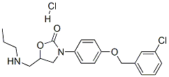 3-[4-[(3-chlorophenyl)methoxy]phenyl]-5-(propylaminomethyl)oxazolidin- 2-one hydrochloride 结构式