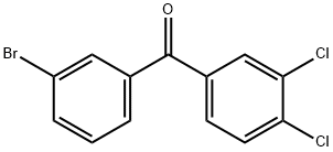 (3-溴苯基)(3,4-二氯苯基)甲酮 结构式