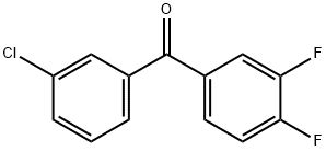 (3-氯苯基)(3,4-二氟苯基)甲酮 结构式