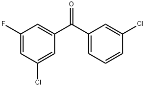 (3-氯-5-氟苯基)(3-氯苯基)甲酮 结构式