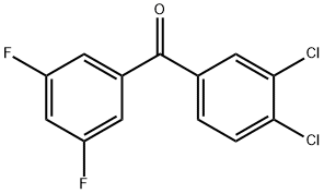 (3,4-二氯苯基)(3,5-二氟苯基)甲酮 结构式