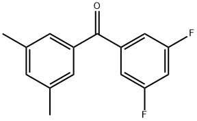 3,5-DIFLUORO-3',5'-DIMETHYLBENZOPHENONE 结构式