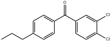 (3,4-二氯苯基)(4-丙基苯基)甲酮 结构式