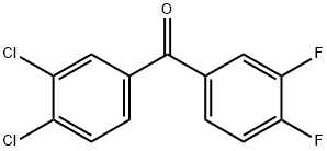 (3,4-二氯苯基)(3,4-二氟苯基)甲酮 结构式