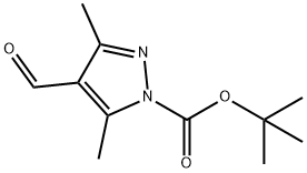 4-甲酰基-3,5-二甲基-1H-吡唑-1-羧酸叔丁酯 结构式