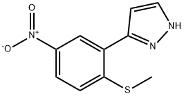 3-[2-(METHYLTHIO)-5-NITROPHENYL]-1H-PYRAZOLE 结构式