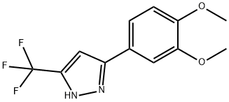 3-(3,4-DIMETHOXYPHENYL)-5-(TRIFLUOROMETHYL)-1H-PYRAZOLE 结构式