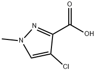 1-(N-甲基)-4-氯-3-吡唑甲酸 结构式