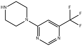 4-(1-哌嗪)-6-(三氟甲基)嘧啶 结构式
