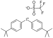 双［4-(1,1-二甲基乙基)苯基］碘鎓与三氟甲磺酸的盐(1:1) 结构式