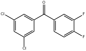 (3,5-二氯苯基)(3,4-二氟苯基)甲酮 结构式