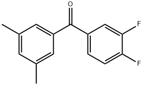 3,4-DIFLUORO-3',5'-DIMETHYLBENZOPHENONE 结构式