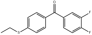 (3,4-二氟苯基)(4-(乙硫基)苯基)甲酮 结构式