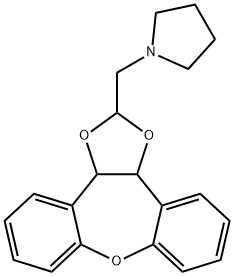 Pyrrolidine, 1-((3a,12b-dihydrodibenzo(b,f)-1,3-dioxolo(4,5-d)oxepin-2 -yl)methyl)- 结构式