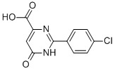 2-(4-CHLORO-PHENYL)-6-OXO-1,6-DIHYDRO-PYRIMIDINE-4-CARBOXYLIC ACID 结构式