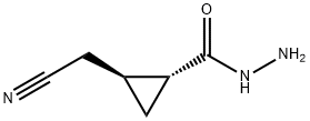 Cyclopropanecarboxylic acid, 2-(cyanomethyl)-, hydrazide, trans- (9CI) 结构式