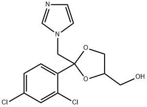 (+/-)-2-(2,4-二氯苯基)-2-(1H-咪唑-1-UL 甲基)-1,3-二氧杂环戊烷-4-甲醇 结构式