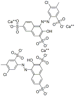 4-[(5-chloro-4-methyl-2-sulphophenyl)azo]-3-hydroxynaphthalene-2,7-disulphonic acid, calcium salt 结构式