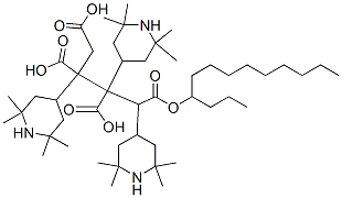 1,2,3,4-丁烷四羧酸-1,2,3-三(2,2,6,6-四甲基-4-哌啶基)-4-十三烷酯 结构式