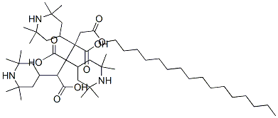 1-hexadecyl 2,3,4-tris(2,2,6,6-tetramethyl-4-piperidyl) butane-1,2,3,4-tetracarboxylate 结构式