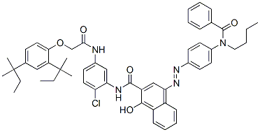 4-[[4-(benzoylbutylamino)phenyl]azo]-N-[5-[[[2,4-bis(1,1-dimethylpropyl)phenoxy]acetyl]amino]-2-chlorophenyl]-1-hydroxynaphthalene-2-carboxamide 结构式