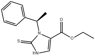 R-(+)-1-(Α-甲基苄基)咪唑-2-巯基-5-甲酸乙酯 结构式