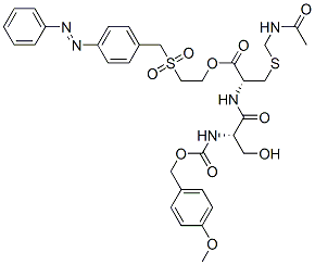 2-[[4-(phenylazo)benzyl]sulphonyl]ethyl S-(acetamidomethyl)-N-[N-[(4-methoxybenzyloxy)carbonyl]-L-seryl]-L-cysteinate 结构式