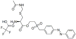 2-[[p-(phenylazo)benzyl]sulphonyl]ethyl S-(acetamidomethyl)-L-cysteinate, mono(trifluoroacetate) 结构式