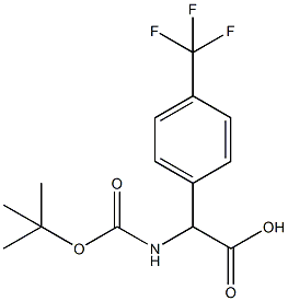 2-BOC-氨基-2-(4-三氟甲基苯基)乙酸 结构式