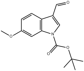 3-甲酰基-6-甲氧基吲哚-1-羧酸叔丁酯 结构式