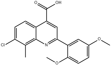 7-CHLORO-2-(2,5-DIMETHOXYPHENYL)-8-METHYLQUINOLINE-4-CARBOXYLIC ACID 结构式