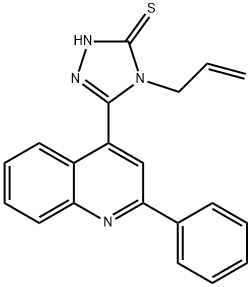 4-烯丙基-5-(2-苯基喹啉-4-基)-4H-1,2,4-三唑-3-硫醇 结构式