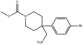 4-(氨基甲基)-4-(4-氟苯基)哌啶-1-羧酸叔丁酯 结构式
