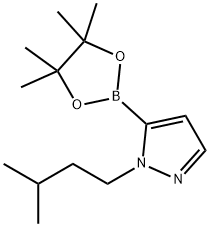 1-异戊基-5-(4,4,5,5-四甲基-1,3,2-二氧硼杂环戊烷-2-基)-1H-吡唑 结构式