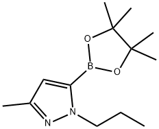 3-METHYL-1-PROPYL-5-(4,4,5,5-TETRAMETHYL-1,3,2-DIOXABOROLAN-2-YL)-1H-PYRAZOLE 结构式