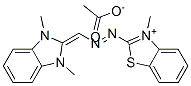 2-[[(1,3-二氢-1,3-二甲基-2H-苯并咪唑-2-亚基)甲基]偶氮]-3-甲基苯并噻唑翁乙酸盐 结构式