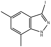 3-碘-5,7-二甲基 (1H)吲唑 结构式