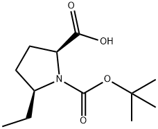 (2S,5S)-N-BOC-5-乙基吡咯烷-2-甲酸 结构式