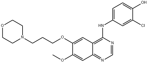4-脱氟-4-羟基吉非替尼 结构式