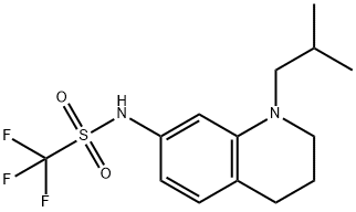 1,1,1-三氟-N-[1,2,3,4-四氢-1-(2-甲基丙基)-7-喹啉基]甲磺酰胺 结构式