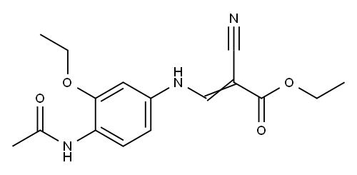 3-[[4-(乙酰氨基)-3-乙氧基苯基]氨基]-2-氰基-2-丙烯酸乙酯 结构式