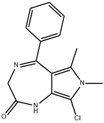 Pyrrolo(3,4-e)-1,4-diazepin-2(1H)-one, 3,7-dihydro-8-chloro-6,7-dimeth yl-5-phenyl- 结构式