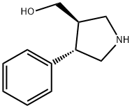 ((3R,4S)-4-苯基吡咯烷-3-基)甲醇 结构式