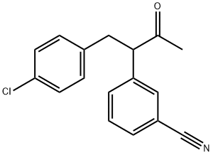 3-(1-(4-氯苯基)-3-氧代丁-2-基)苯甲腈 结构式