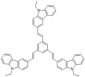 1,3,5-三(2-(9-乙基咔唑-3-基)乙烯)苯 结构式