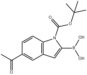 1H-Indole-1-carboxylic acid, 5-acetyl-2-borono-, 1-(1,1-dimethylethyl) ester (9CI) 结构式